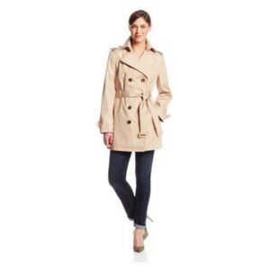 Calvin Klein Solid Double Breasted Trench Coat
